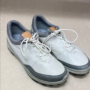 Ecco White and Gray Sneakers with Cushioned Sole